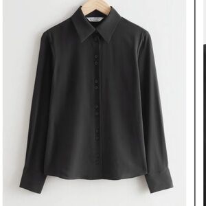 & OTHER STORIES Shell Button Silk Blouse